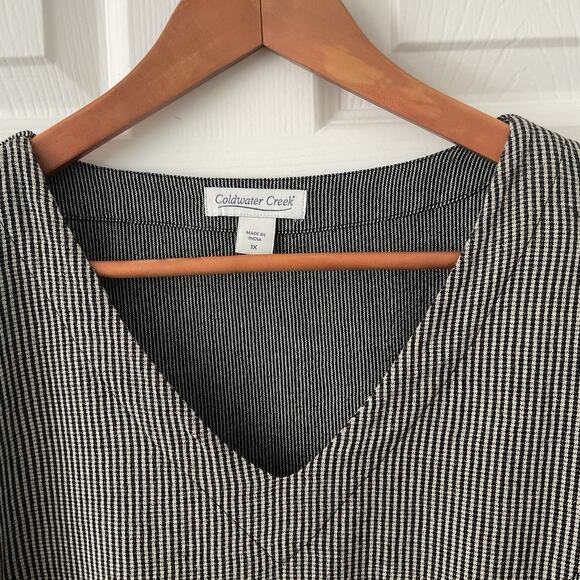 Coldwater Creek Tunic Top Women’s Plus Size 1x V-Neck Striped Colorblock - Picture 2 of 4
